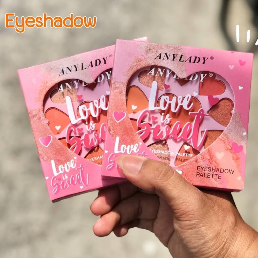 Bảng Phấn Mắt Kèm Phấn Má Và Phấn Nền Nhũ 10 Ô Trái Tim Love&Sweet ANYLADY Mã 835 - ANYLADY 835