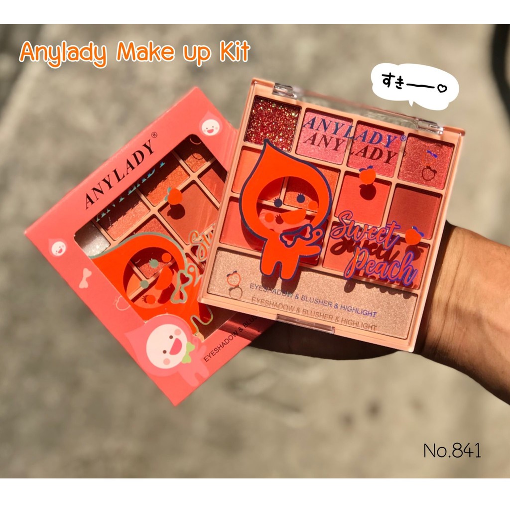 Bảng Phấn 11 Ô Phấn Mắt Kèm Phấn Má Và Phấn Nền Sweet Peach ANYLADY Mã 841 - ANYLADY MÃ 841