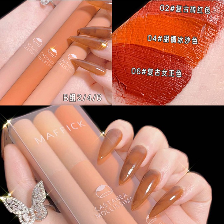 Set 3 Cây Son Kem Lì MAFFICK Fluffy Lip Glaze - SET A