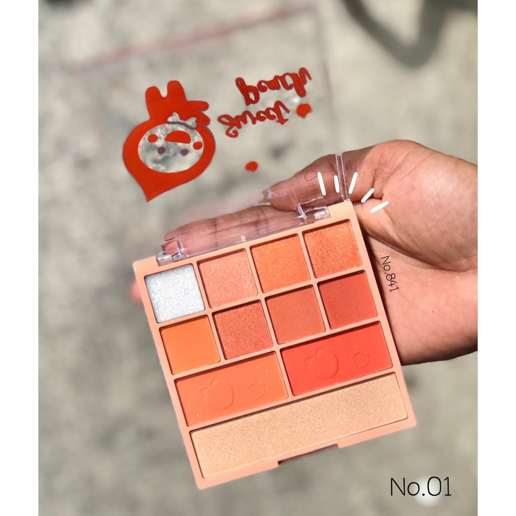 Bảng Phấn 11 Ô Phấn Mắt Kèm Phấn Má Và Phấn Nền Sweet Peach ANYLADY Mã 841 - ANYLADY MÃ 841