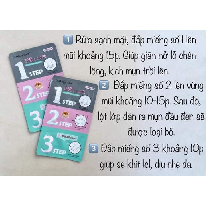 SET 3 BƯỚC MẶT NẠ BIOAQUA LỘT MỤN ĐẦU ĐEN Ở MŨI - Set 3 Bước Lột Mụn