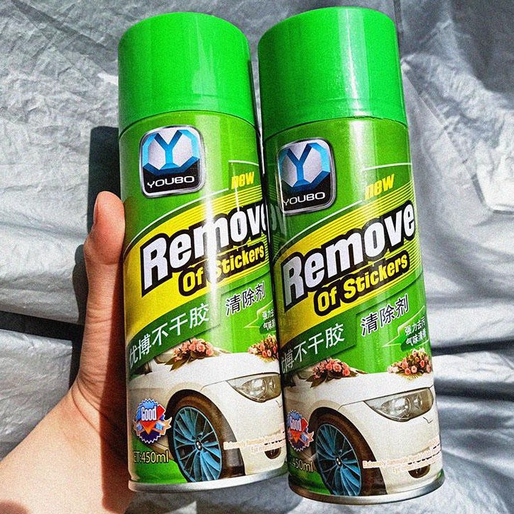 Xịt Tẩy Vết Keo,Vết Băng Dính Trên Ô Tô Và Đồ Vật REMOVE OF STICKER YOUBO - CHAI XANH LÁ