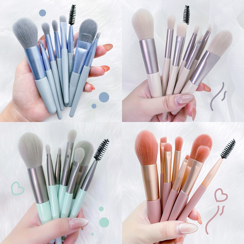 Bộ Cọ Trang Điểm 8 Cây Kèm Bao Da Sang Chảnh - Cọ 8 Cây Bao Da