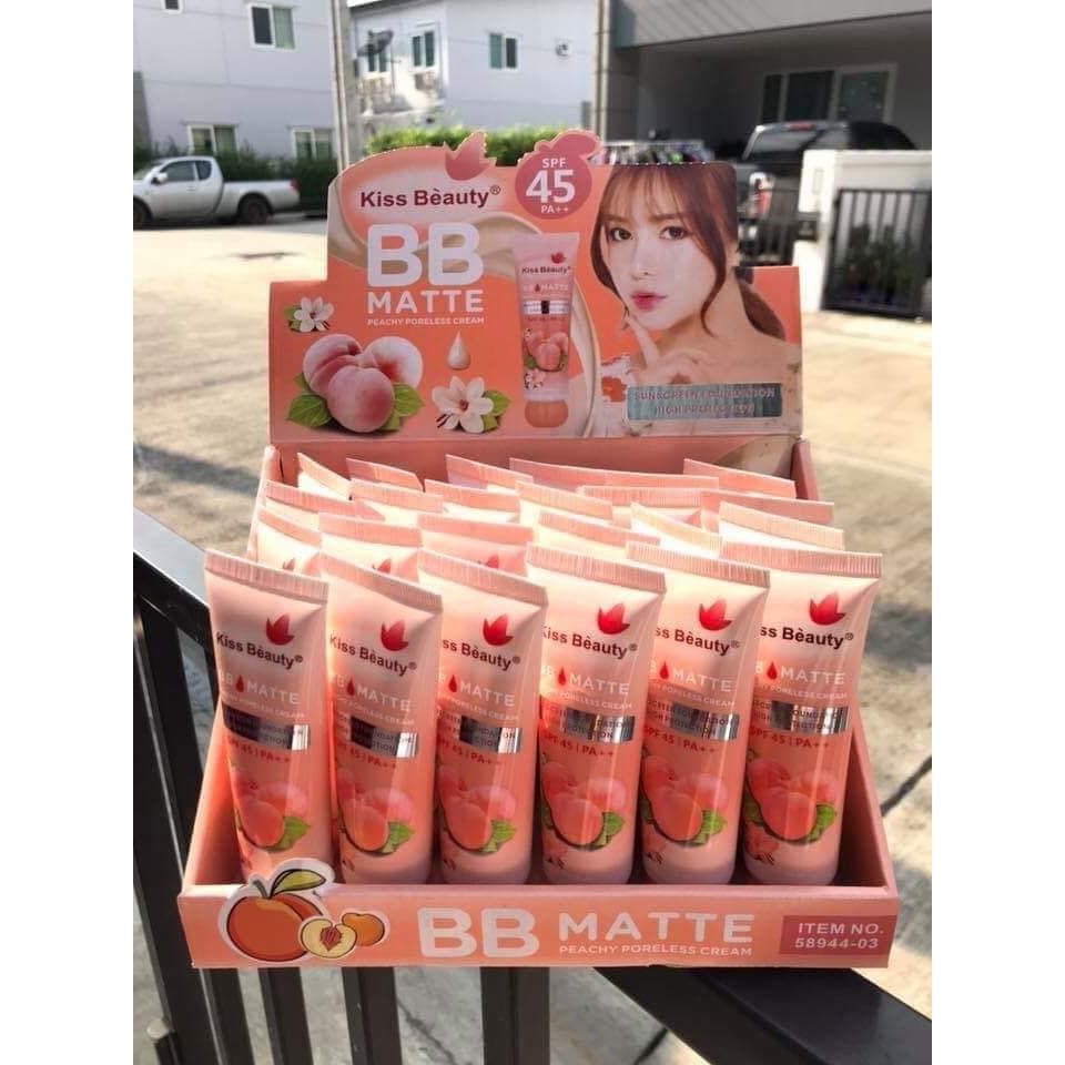 Kem Nền BB Matte Peachy Cream 2in1 Kiss Beauty No.58944-03 (Chống nắng SPF45/PA++ và Che khuyết điểm) - KissBeauty58944-03
