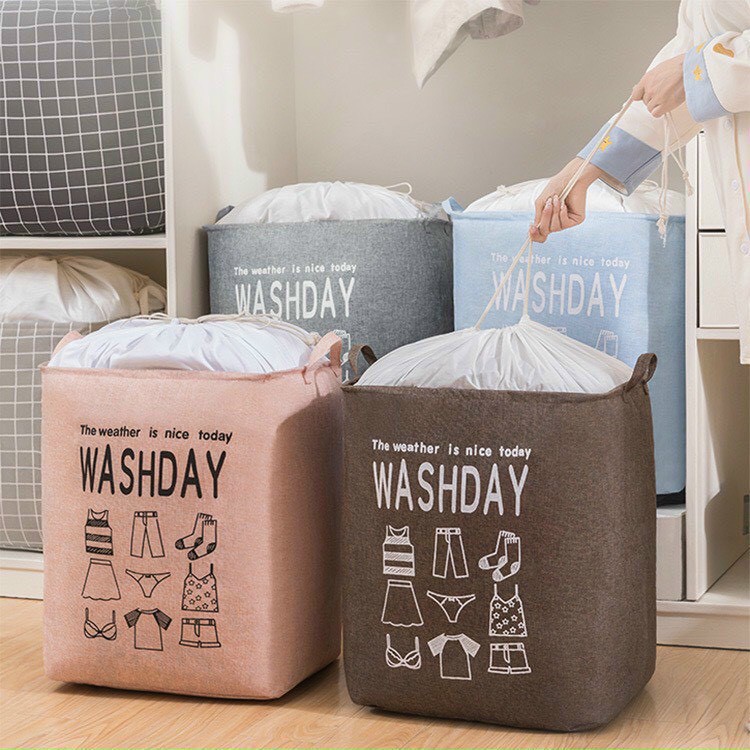 Túi Đựng Đồ Có Dây Rút Loại Lớn WASHDAY 40x50x80cm Dung Tích 100L - Giao Màu Ngẫu Nhiên