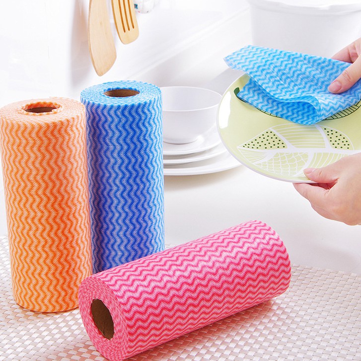 Giấy Cuộn 50 Tờ Khăn Vải CÓ DÒNG KẺ - Cuộn 50 tờ