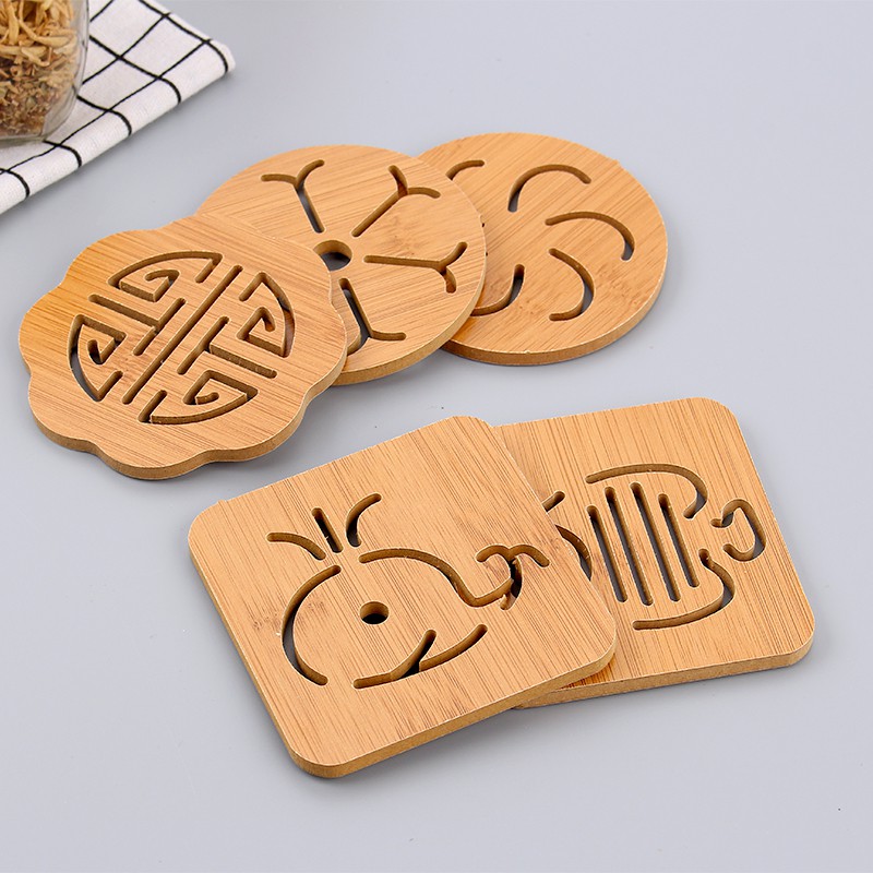 Miếng Lót Nồi,Đồ Nóng Bằng Gỗ Đủ Size Hình Cute - Loại To 15cm