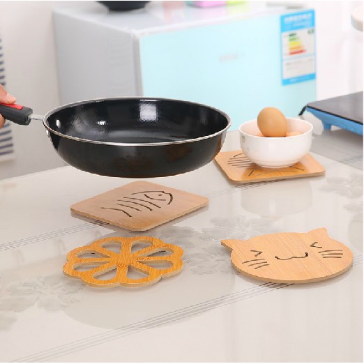 Miếng Lót Nồi,Đồ Nóng Bằng Gỗ Đủ Size Hình Cute - Loại To 15cm