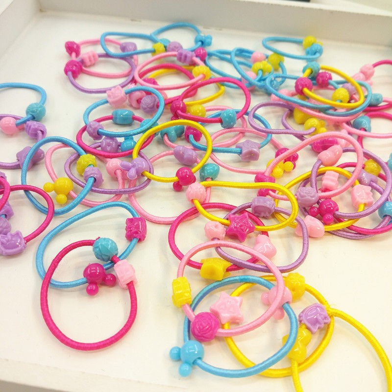 Set 50 Chun Buộc Tóc Cho Bé Nhiều Hình Cực Cute - Set 50 Chun Bé Gái