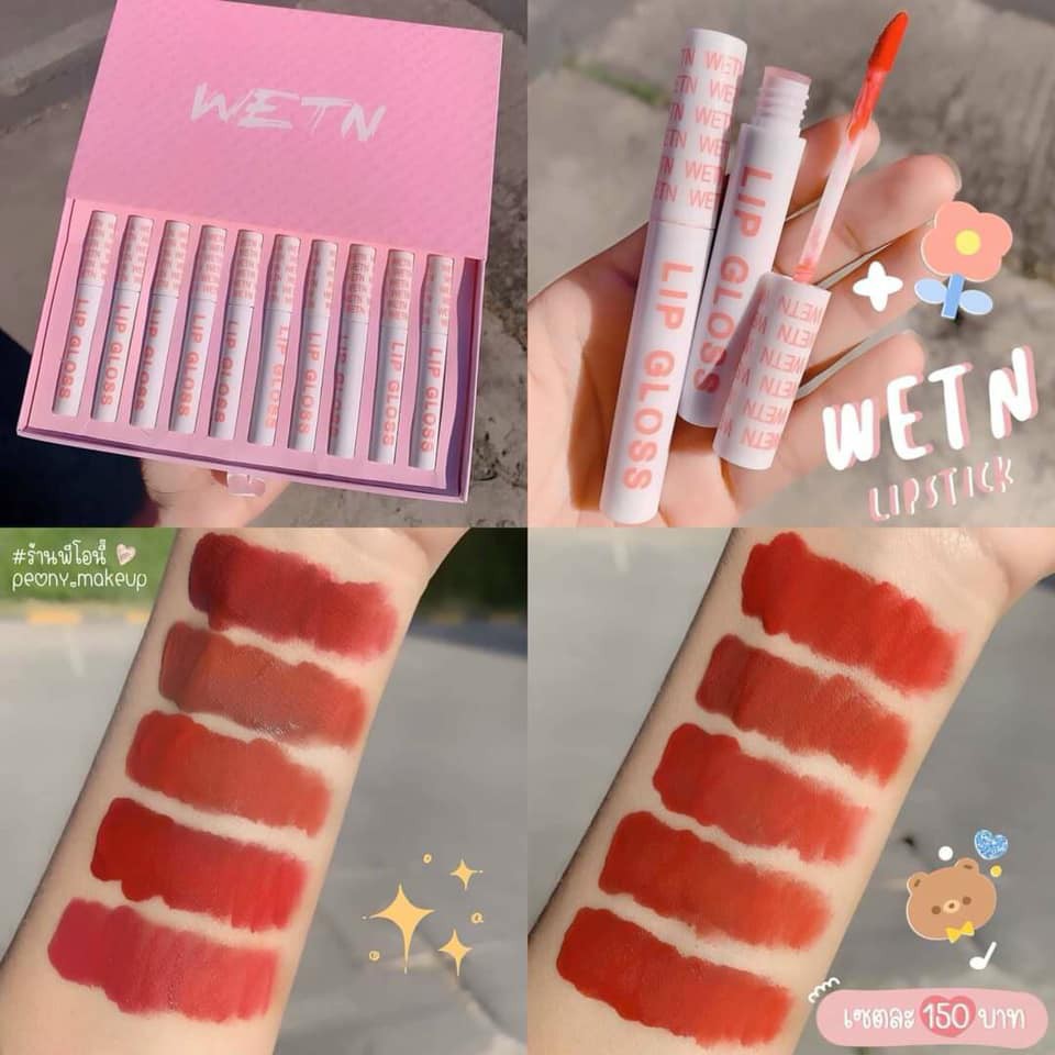 Set 10 Son Kem Lì WETN Hộp Siêu Cute - set 10 son WETN