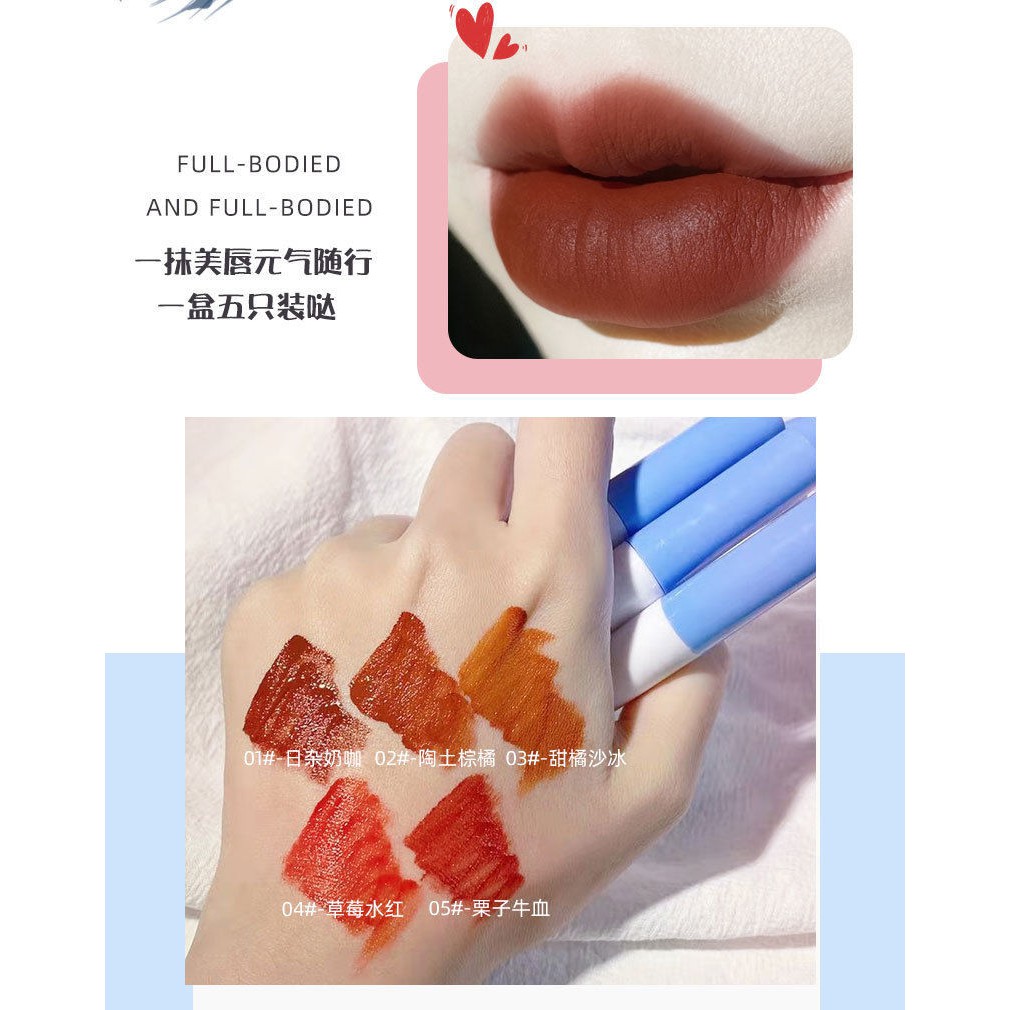 Set 5 Cây Son Kem Lì KTE Fluffy Matte Lip Glaze - #2 SET VỎ HỒNG