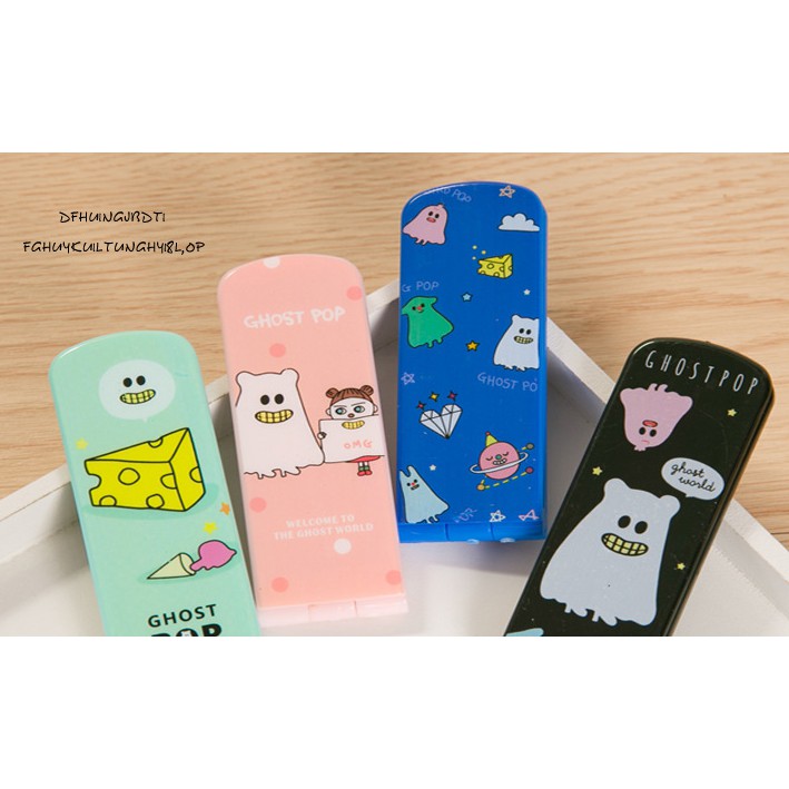 Lược Gấp Kèm Gương Mini Phong Cách Hàn Quốc Dễ Thương - Shop Giao Mẫu Ngẫu Nhiên - Lược Gương Tròn