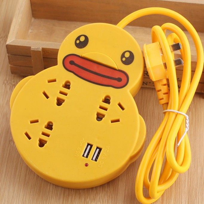Ổ Điện Vịt Vàng Siêu Cute - Ổ Điện Đa Năng Có Cổng Sạc USB - Ổ Điện Vịt Vàng
