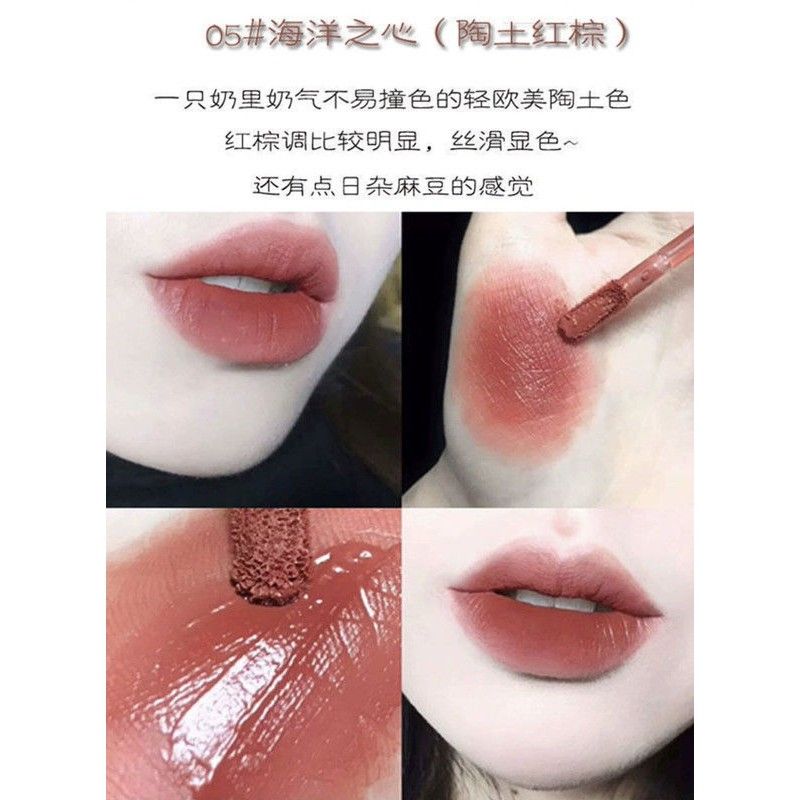 Set 5 Son Kem Lì Instagram Cute Girl LIP GLOSS Vị Caramen Hãng WETN - Set 5 Son WETN