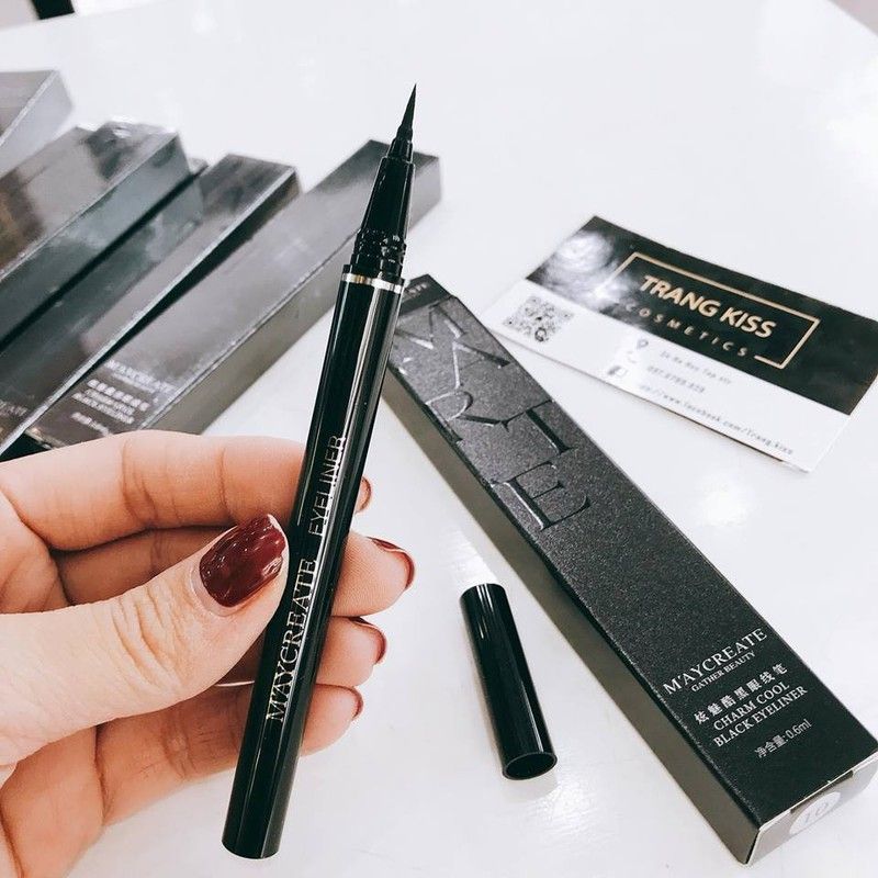Bút Kẻ Mắt MayCreate - Kẻ Mắt Nét Nhỏ Nhanh Khô Không Trôi Không Lem - Eyeliner L1008 - Vỏ Màu Ngẫu Nhiên