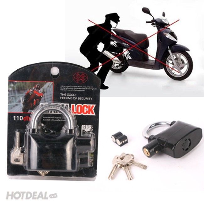 Khóa Chống Trộm Còi Kêu To Alarm Lock - Chống Cưa Chống Cắt - Khóa Chống Trộm