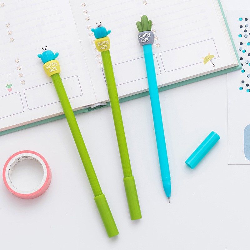 Set 20 Bút Bi Mực Nước Cute Ngòi 0.5mm Tặng Kèm Túi Zip - Set 20 Bút + Túi Zip