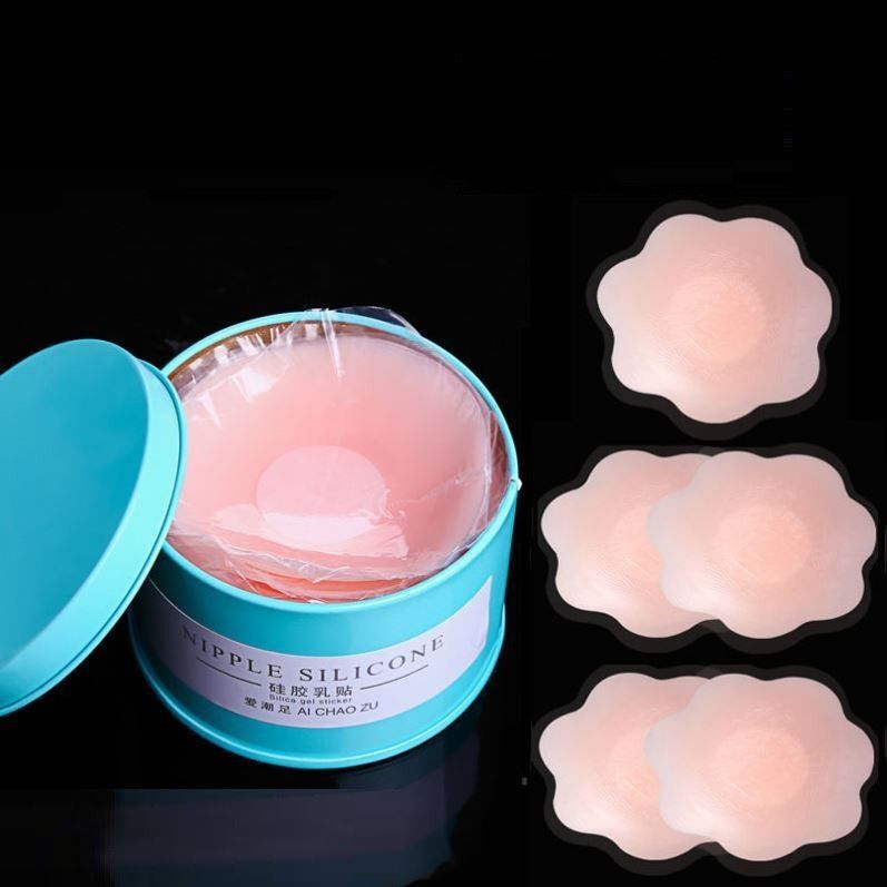 Hộp 10 Miếng Dán Nhũ Hoa Silicon (Hộp Xanh/Hoa Văn) - LOẠI XỊN DẦY VÀ DÍNH TỐT