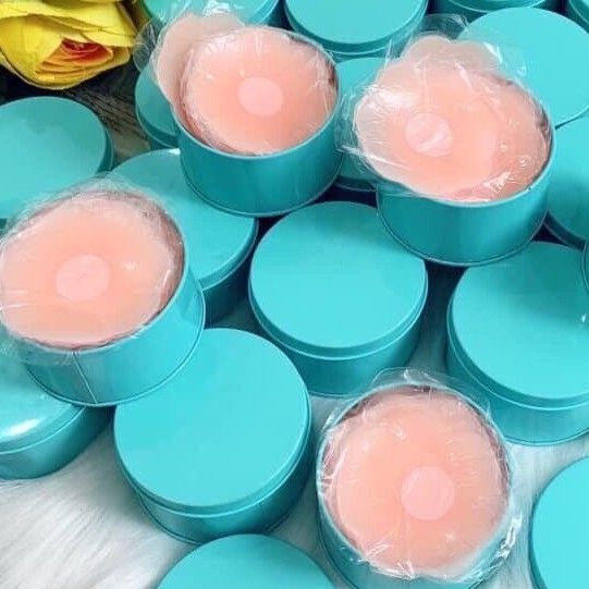 Hộp 10 Miếng Dán Nhũ Hoa Silicon (Hộp Xanh/Hoa Văn) - LOẠI XỊN DẦY VÀ DÍNH TỐT