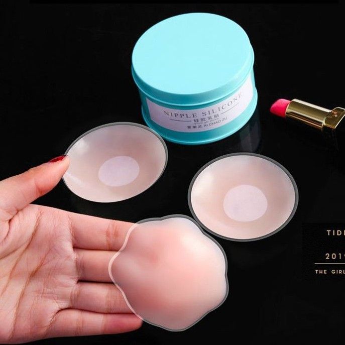 Hộp 10 Miếng Dán Nhũ Hoa Silicon (Hộp Xanh/Hoa Văn) - LOẠI XỊN DẦY VÀ DÍNH TỐT