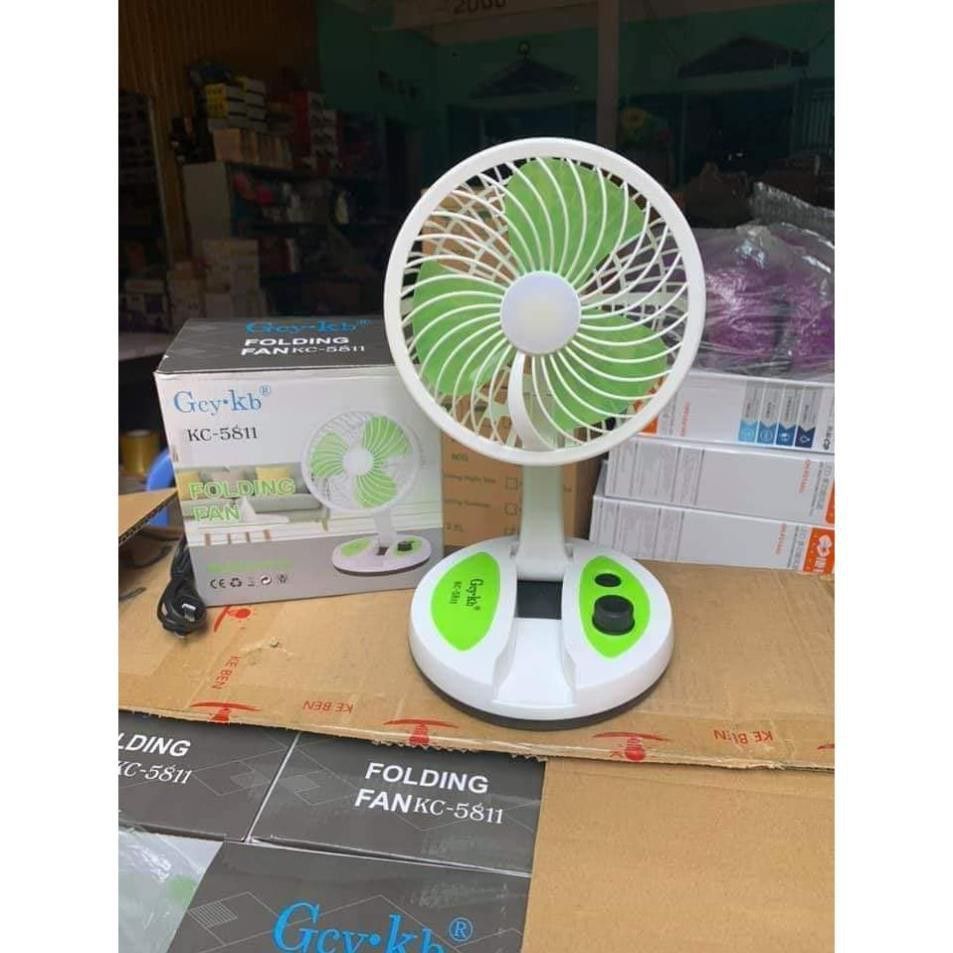 Quạt Tích Điện Gấp Gọn Có Đèn LED KC-5811 - Quạt KC5811