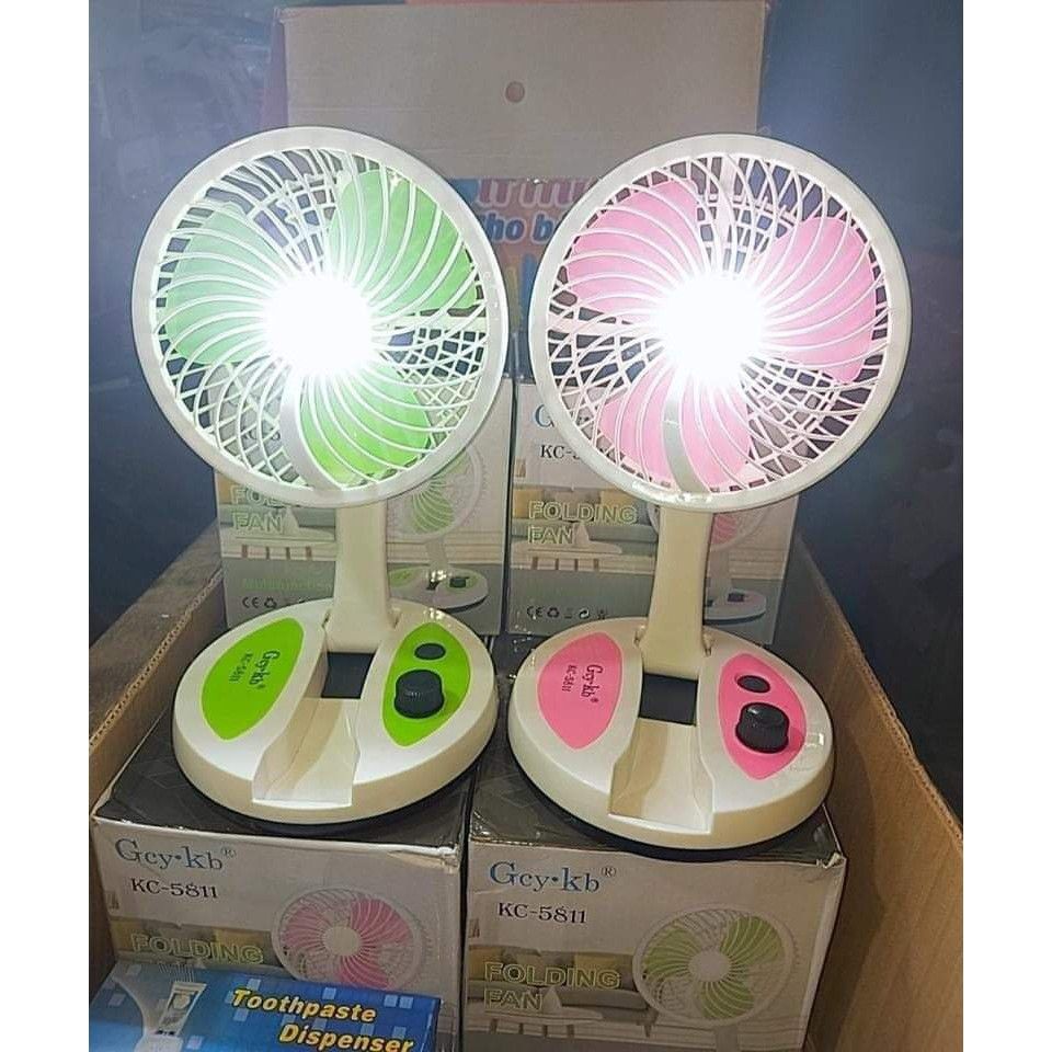 Quạt Tích Điện Gấp Gọn Có Đèn LED KC-5811 - Quạt KC5811