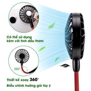 Quạt Đeo Cổ 2 Cánh Quạt 2 Bên Phù Hợp Người Tập Thể Thao Hoặc Thường Xuyên Phải Ra Ngoài - Giao Màu Ngẫu Nhiên - Quạt Đeo Cổ