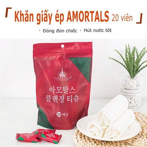 Gói 20 viên Khăn Giấy Nén Đa Năng Hàn Quốc 100% Cotton - Gói 20 Viên Khăn Nén