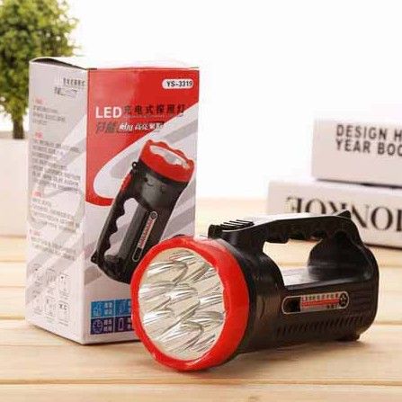 Đèn Pin Cầm Tay Màu Đỏ Đen 9 Tim Led