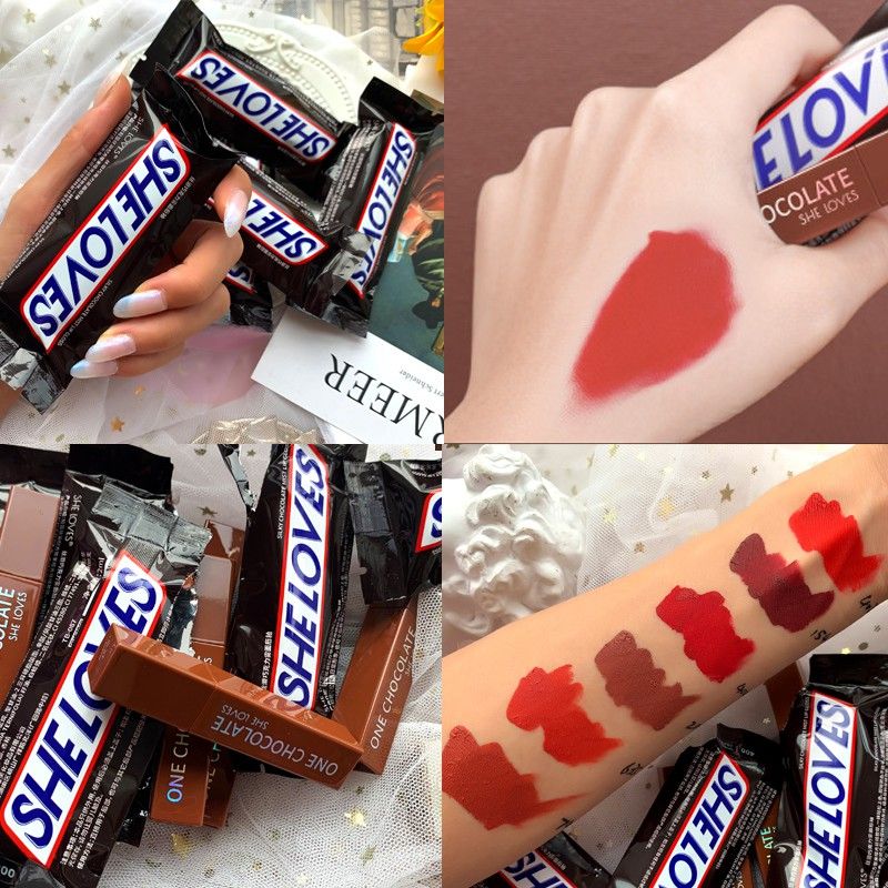 Son Kem Lì Chocolate SHELOVES Son Kem Chocolate Không Chì Chính Hãng (8 màu) - Ngẫu nhiên màu