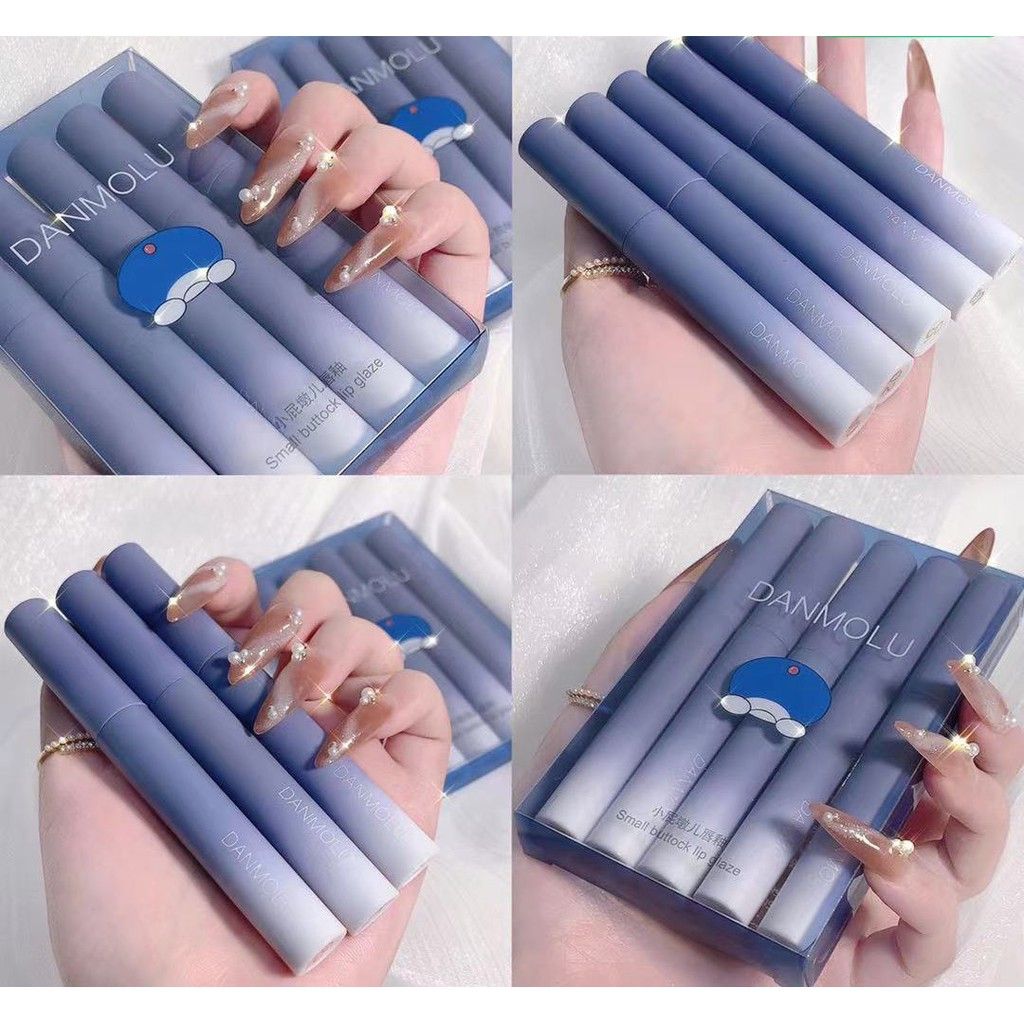 Son Kem Lì Set 5 DANMOLU ĐôRêMon Vỏ Xanh