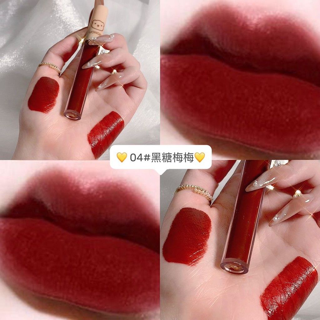 Set 4 Son Kem Lì VONGEE Gấu Nâu