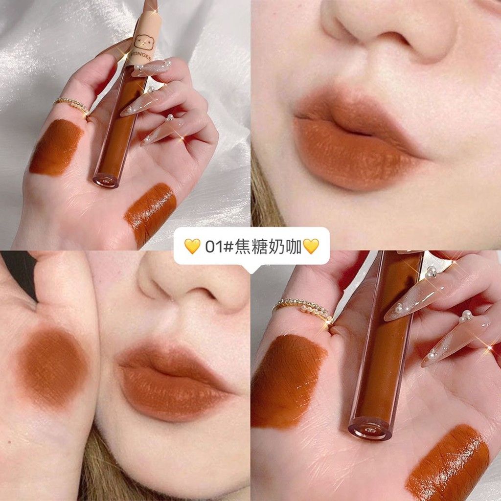 Set 4 Son Kem Lì VONGEE Gấu Nâu