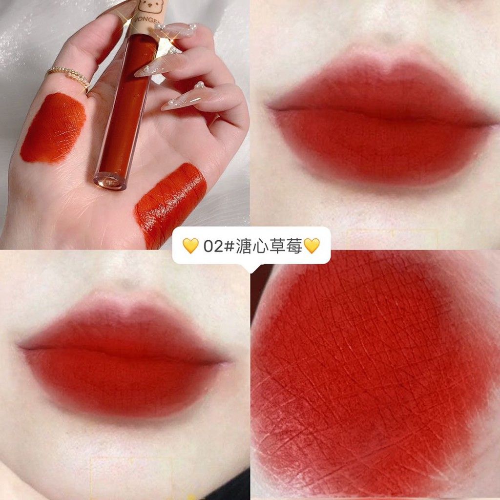 Set 4 Son Kem Lì VONGEE Gấu Nâu