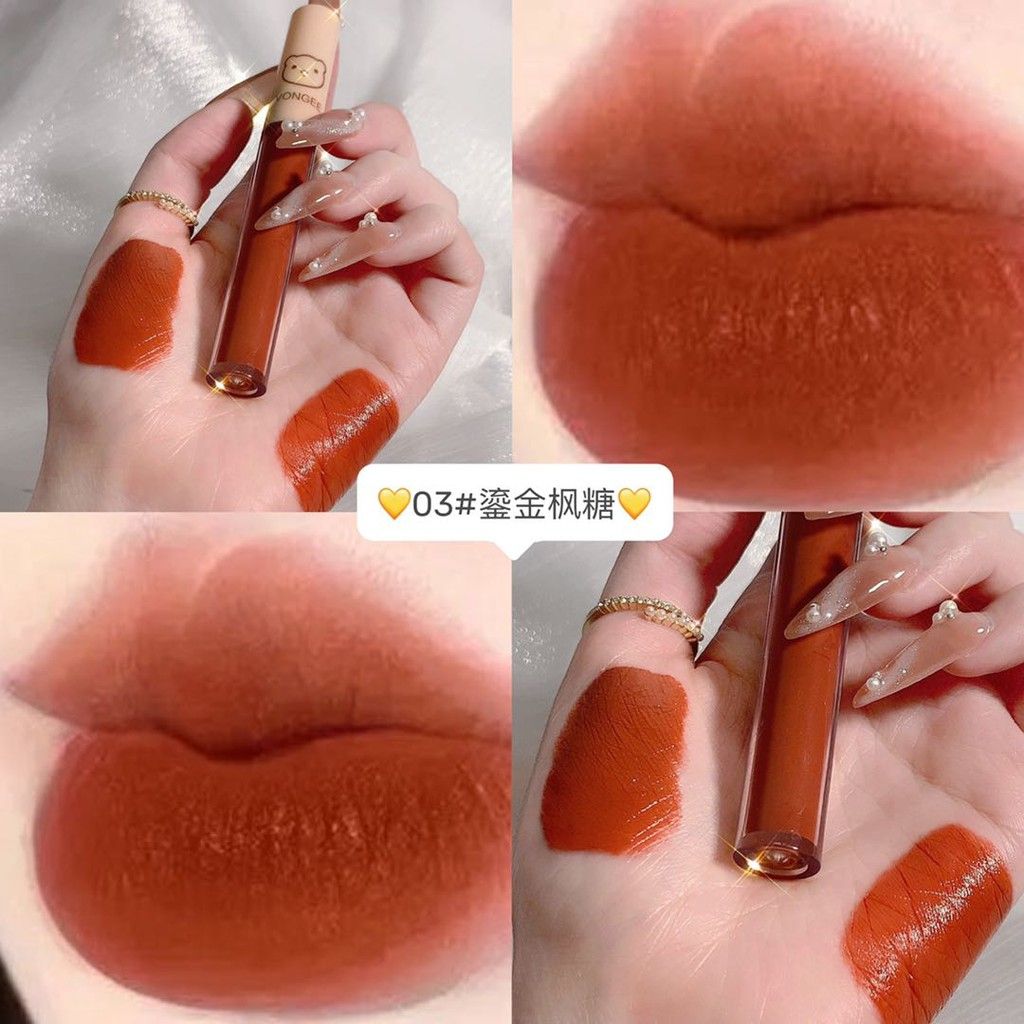Set 4 Son Kem Lì VONGEE Gấu Nâu