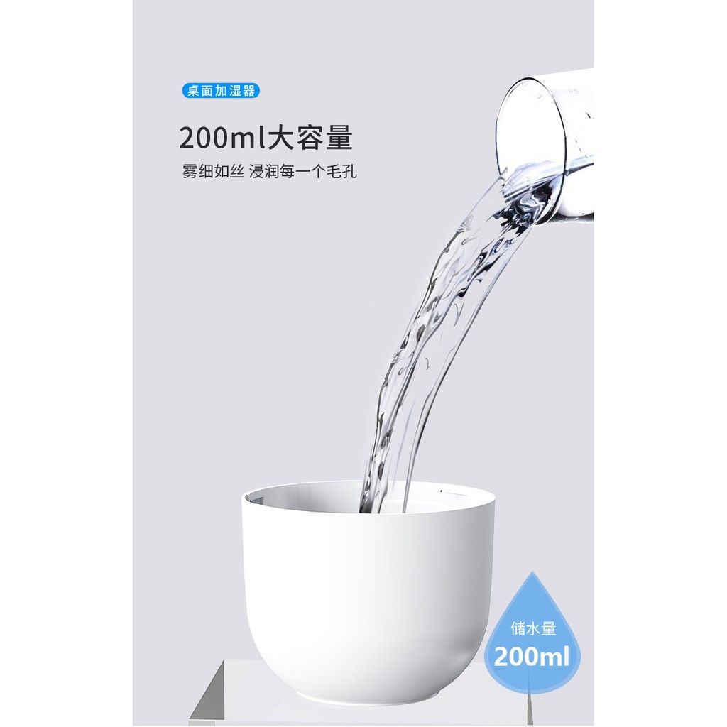 Máy Phun Sương Tạo Ẩm Phòng 250ML USB Colorful Humidifier
