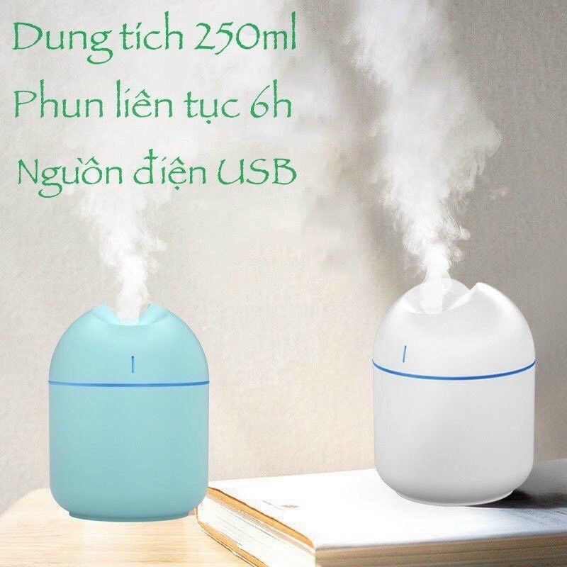 Máy Phun Sương Tạo Ẩm Phòng 250ML USB Colorful Humidifier