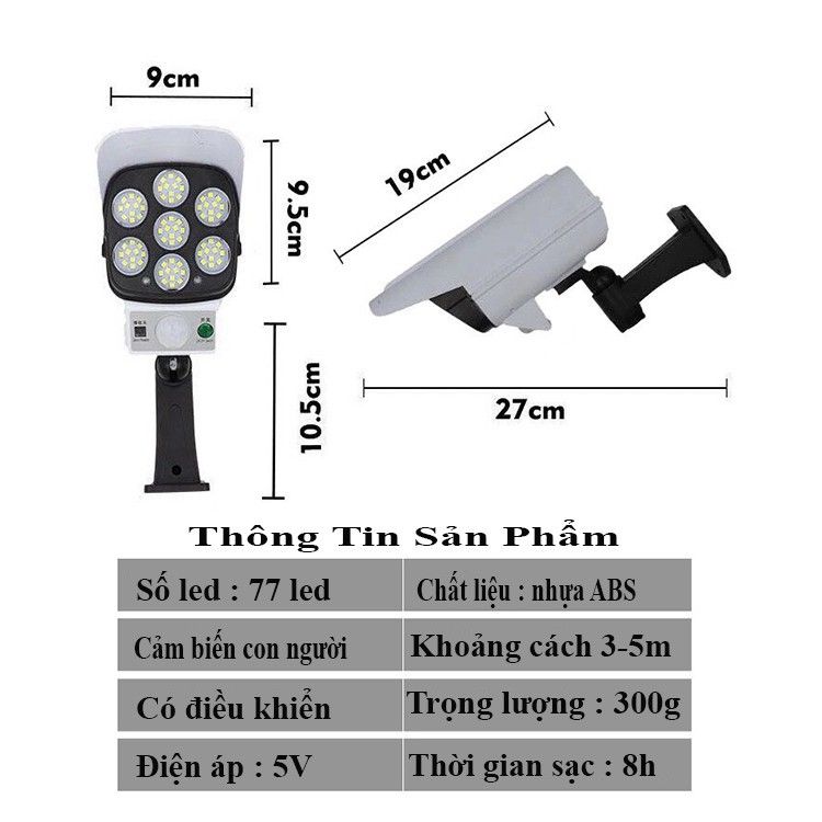 Đèn Led Năng Lượng Mặt Trời Giả Camera Điều Khiển Từ Xa