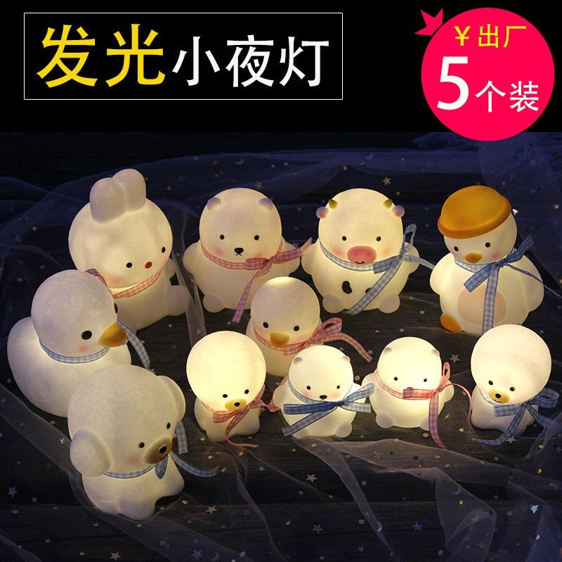 Đèn Ngủ Để Bàn Gấu Thỏ Cute Chạy Pin