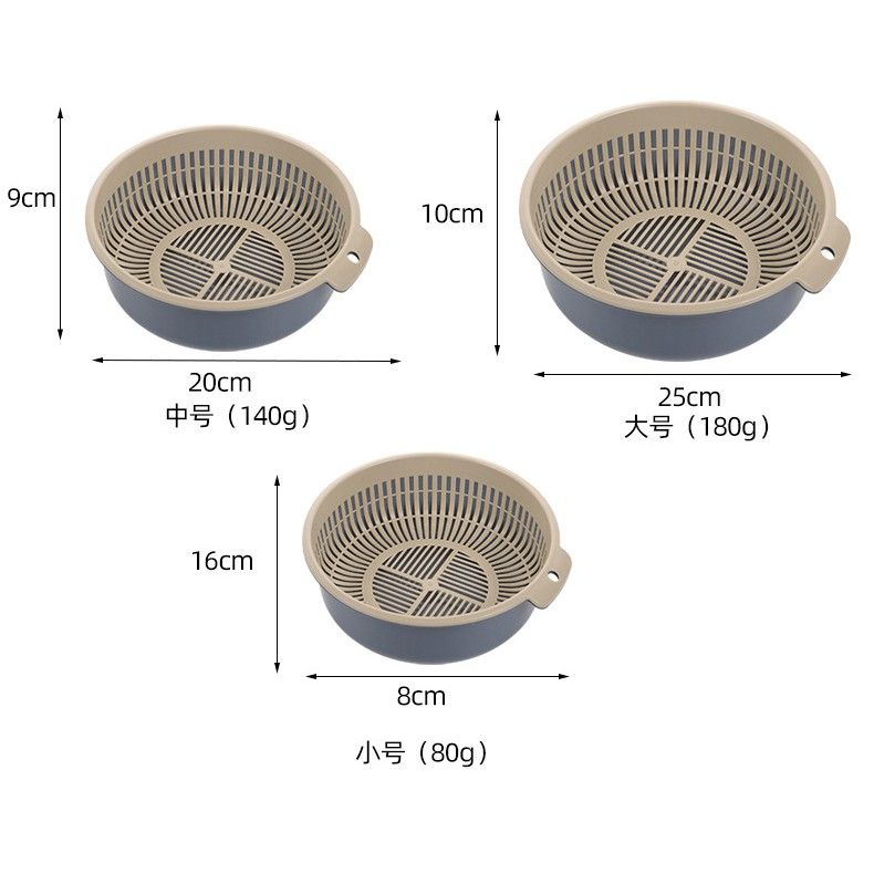 Set 3 Bộ Rổ Chậu Nhựa To Nhỏ Nhà Bếp ECCO(3 RỔ + 3 CHẬU)
