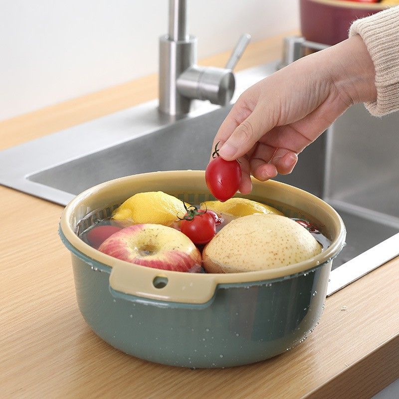 Set 3 Bộ Rổ Chậu Nhựa To Nhỏ Nhà Bếp ECCO(3 RỔ + 3 CHẬU)