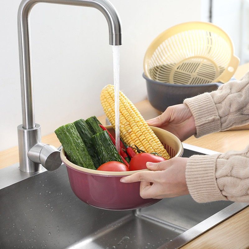Set 3 Bộ Rổ Chậu Nhựa To Nhỏ Nhà Bếp ECCO(3 RỔ + 3 CHẬU)