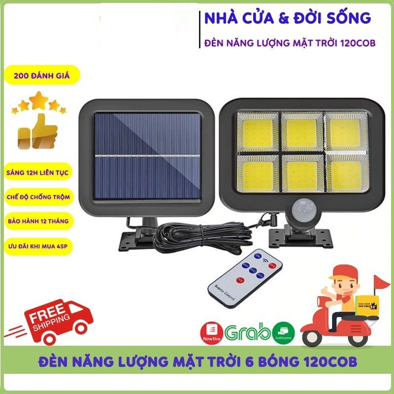 Đèn Năng Lượng Mặt Trời SL-F120 6 Ô Hình Chữ Nhật