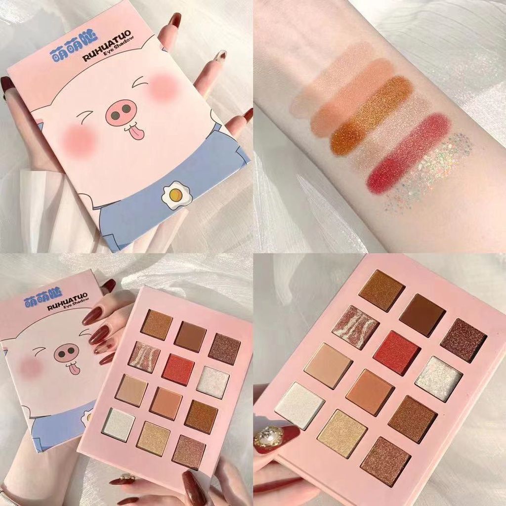 Phấn Mắt 12 Ô RUHUATUO Ngựa Thỏ Heo