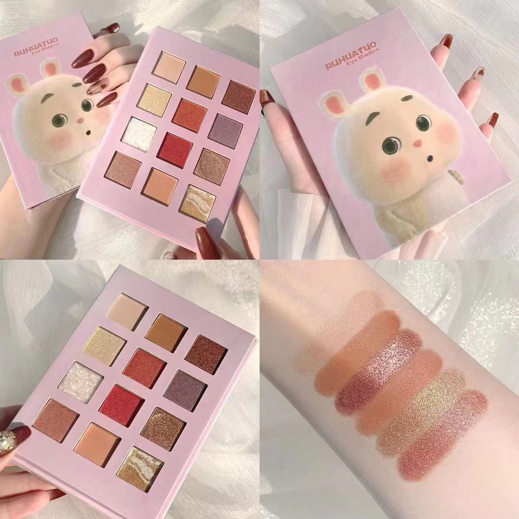 Phấn Mắt 12 Ô RUHUATUO Ngựa Thỏ Heo