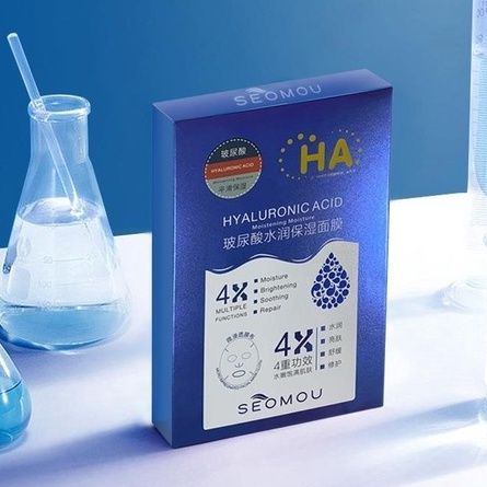 HỘP 5 MIẾNG Mặt Nạ HA Cấp Ẩm Dưỡng Trắng Da Mặt SEOMOU