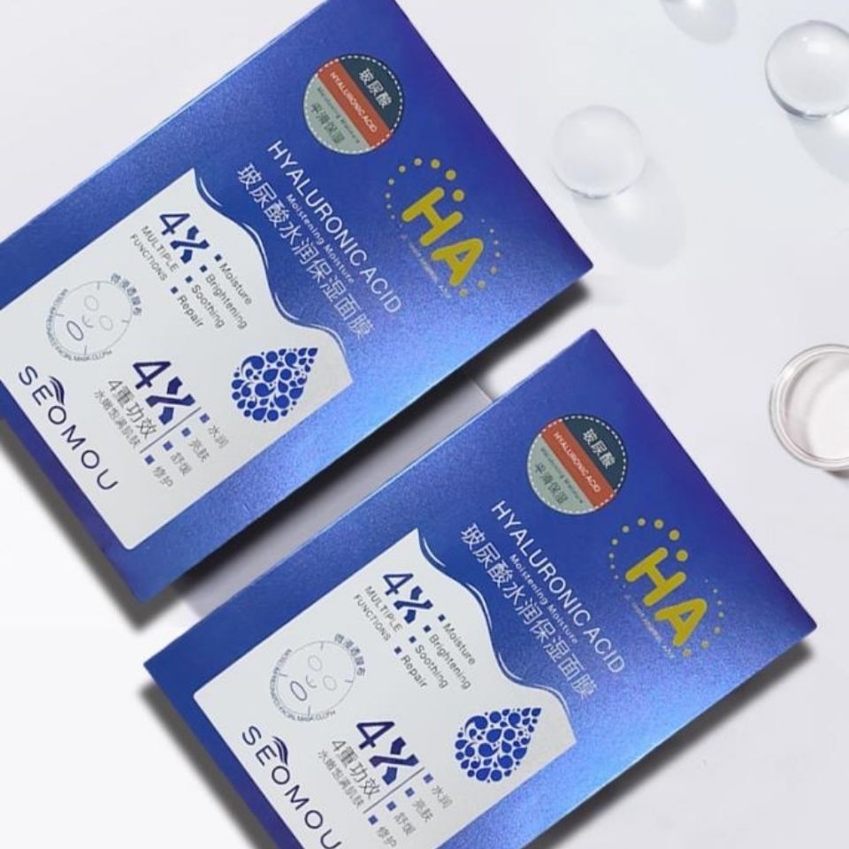HỘP 5 MIẾNG Mặt Nạ HA Cấp Ẩm Dưỡng Trắng Da Mặt SEOMOU