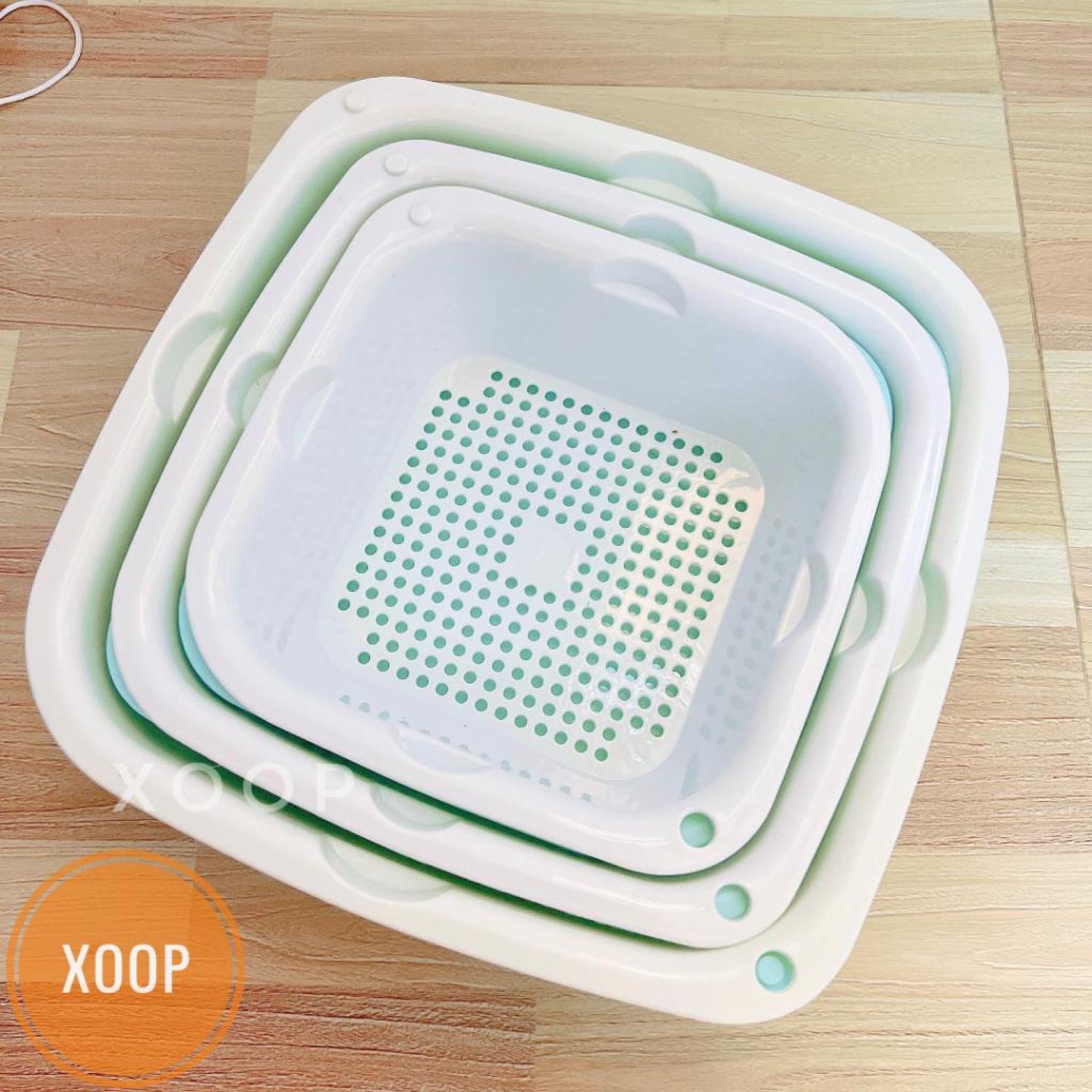 Set 3 Bộ Rổ Chậu Nhựa To Nhỏ Nhà Bếp ECCO(3 RỔ + 3 CHẬU)