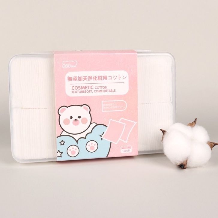 Bông Tẩy Trang 1000 Miếng OliBear Nhật Bản