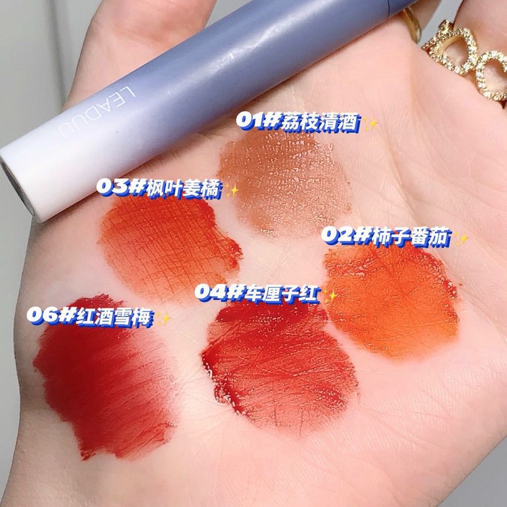 Set 5 Son Kem Lì LEADUU Vòng Cổ Đô Rê Mon(Hộp Giấy)